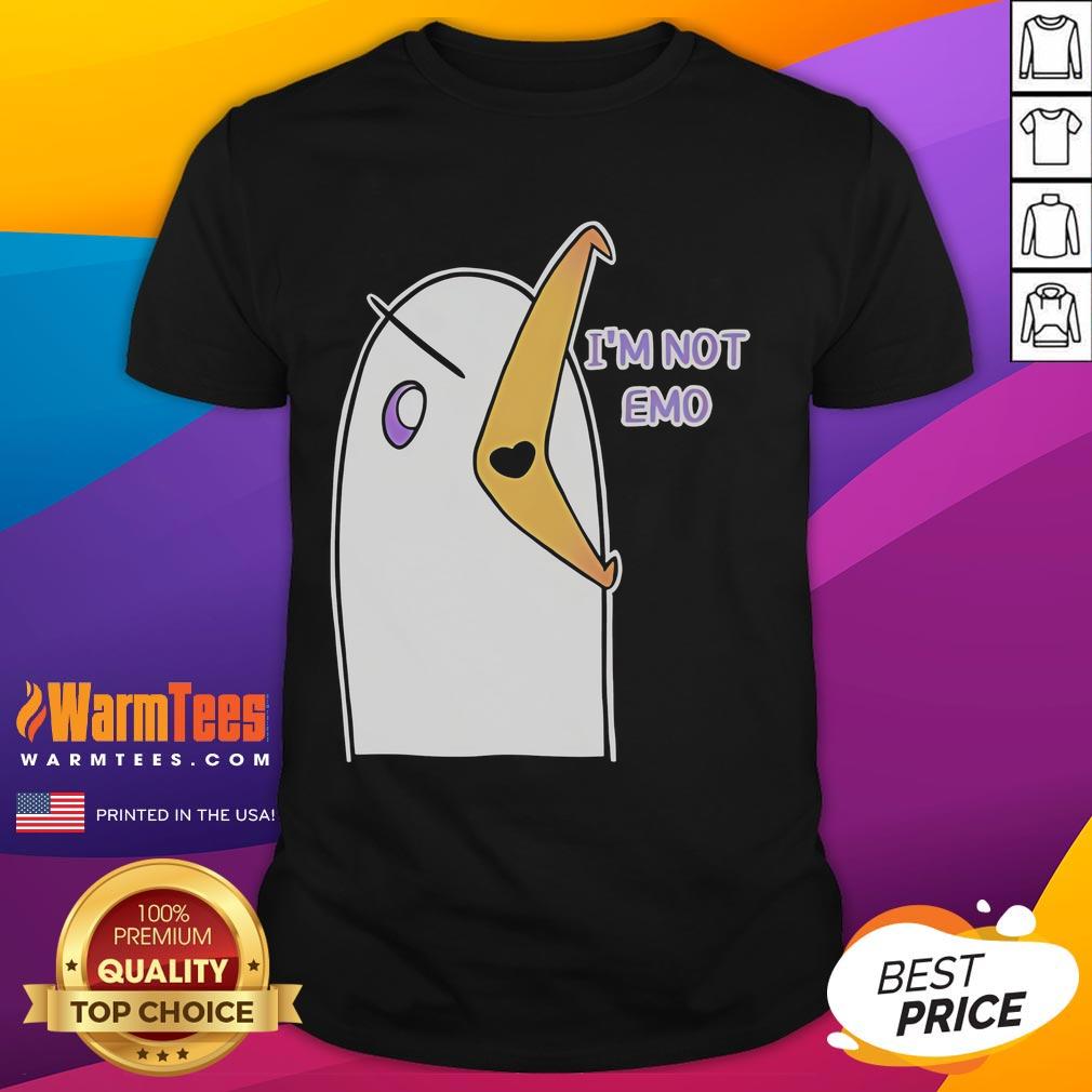 Funny I'M Not Emo T Shirt Alt Text: Funny I'm Not Emo T-Shirt featuring a humorous design, perfect for fans of quirky graphic tees.