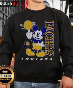 Funny Indiana Pacers and Mickey sweatshirt featuring a playful design, perfect for fans and casual wear.