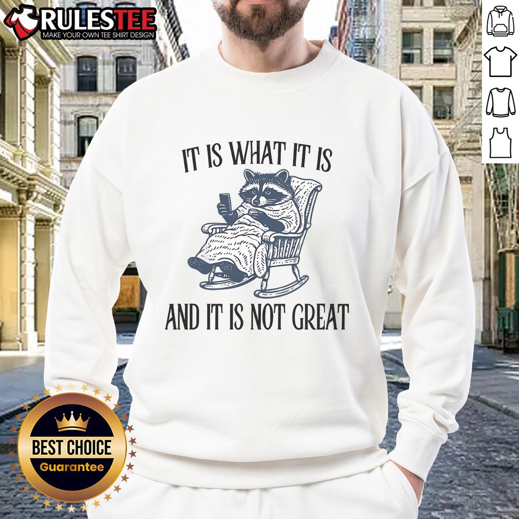 Funny It Is What It Is And It Is Not Great Raccoon Sweatshirt