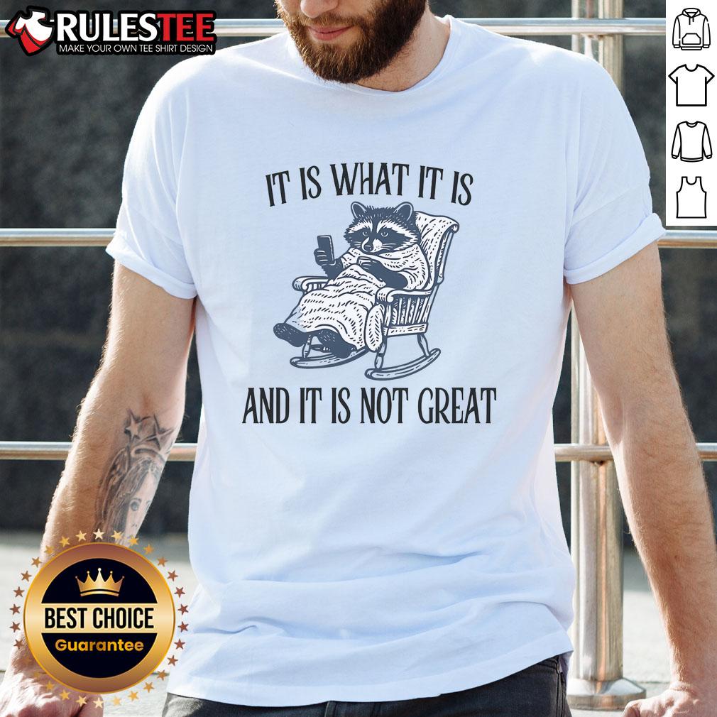 Funny It Is What It Is And It Is Not Great Raccoon T Shirt