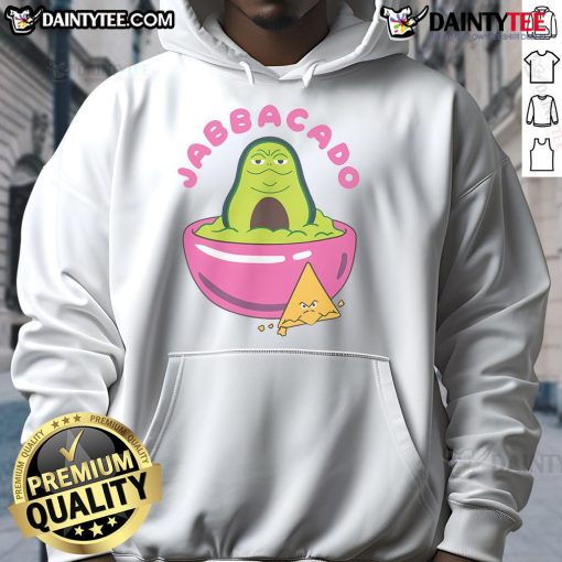Funny Jabbacado the Hutt guacamole hoodie featuring a playful design for avocado lovers and Star Wars fans.