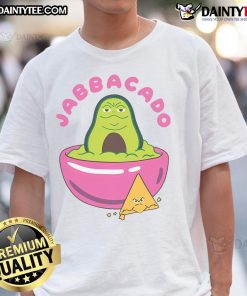Funny Jabbacado The Hutt guacamole t-shirt featuring a quirky design, perfect for Star Wars and avocado lovers.