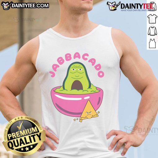 Funny Jabbacado the Hutt guacamole tank top featuring a playful design perfect for Star Wars fans and avocado lovers.