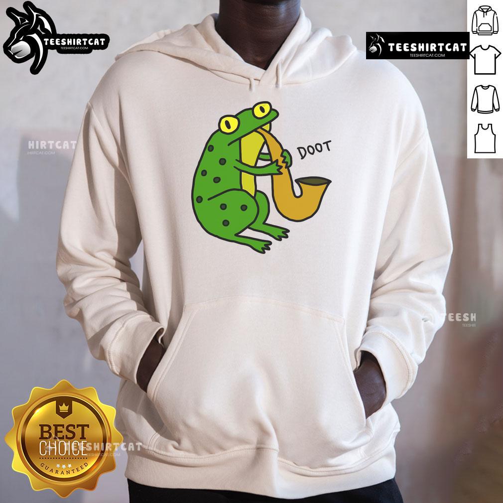 Funny Jazz Frog Doot Hoodie Funny Jazz Frog Doot Hoodie featuring a cartoon frog playing jazz music, perfect for music lovers and hoodie enthusiasts.
