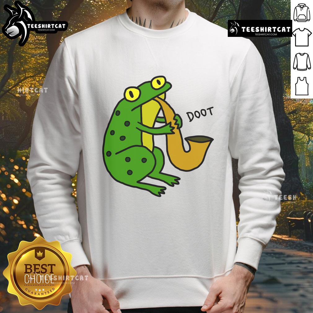 Funny Jazz Frog Doot Sweatshirt Funny Jazz Frog Doot sweatshirt featuring a cartoon frog playing jazz music, perfect for music lovers and frog enthusiasts.