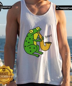 Funny Jazz Frog Doot Tank Top featuring a playful frog playing jazz music, perfect for music lovers and summer wear.
