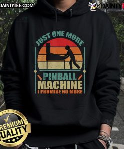 Funny vintage sunset hoodie featuring a pinball machine design, perfect for gamers and retro fashion lovers.