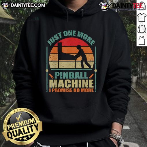 Funny vintage sunset hoodie featuring a pinball machine design, perfect for gamers and retro fashion lovers.
