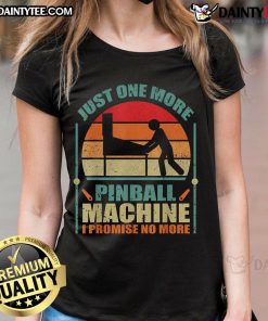 Alt Text: Funny vintage sunset tee featuring a pinball machine, perfect for ladies who love retro gaming and humor.