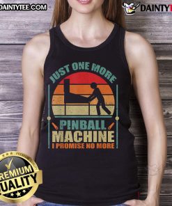 Funny vintage sunset tank top featuring a pinball machine design, perfect for retro gaming and casual wear enthusiasts.