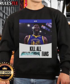 Draymond Green wearing a Funny Kill All Metal Rising Revengeance Fans sweatshirt, showcasing a unique gaming-inspired design.