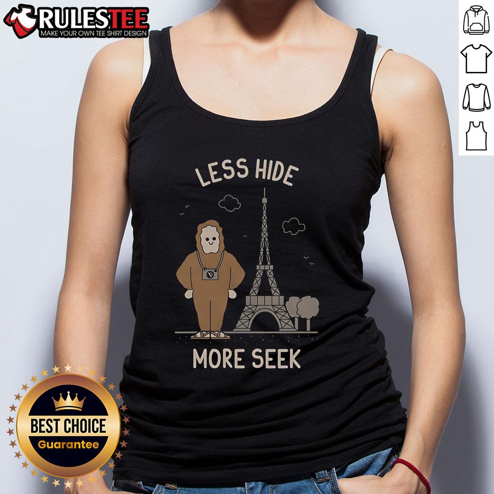 Funny Less Hide More Seek Paris Eiffel Tower Tank Top Funny Less Hide More Seek tank top featuring the Eiffel Tower, perfect for playful Parisian style.