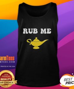 Funny Magic Lamp Rub Me Tank Top featuring a whimsical genie lamp design, perfect for casual summer wear.