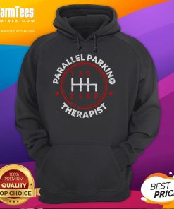 Funny parallel parking therapist driving school hoodie design with humorous graphics and motivational text.