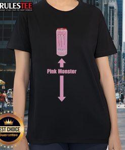 Funny Pink Monster Energy Ladies Tee featuring a playful design, perfect for casual wear and showcasing a vibrant style.
