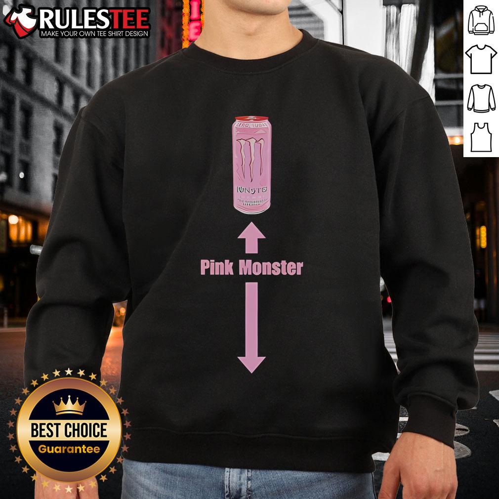 Funny Pink Monster Energy Sweatshirt Funny pink monster energy sweatshirt with playful graphics, perfect for casual wear and energy drink enthusiasts.