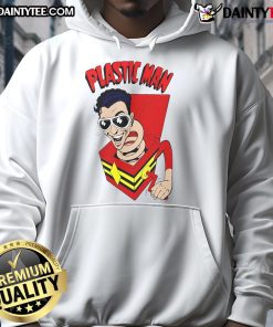 Alt Text: Funny Plastic Man Superhero Hoodie showcasing a vibrant design, perfect for comic fans and casual wear.