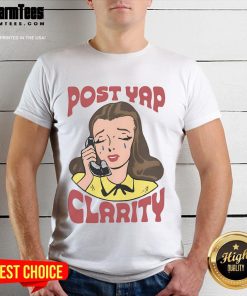 Alt Text: Funny Post Yap Clarity T-Shirt featuring a humorous graphic design, perfect for casual wear and making a statement.