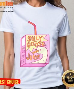 Funny Silly Goose Juice 100% Silly Juice Ladies Tee featuring a playful design perfect for casual wear and humor lovers.