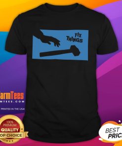 Funny Sir-Fix-A-Lot hammer graphic t-shirt design for DIY enthusiasts and humor lovers, perfect for fixing things.