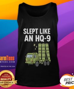Funny tank top design featuring a humorous take on sleeping like an HQ-9 tank, perfect for casual wear.