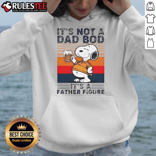Funny Snoopy hoodie with 'It's Not a Dad Bod, It's a Father Figure' text, perfect for casual wear and gifting.