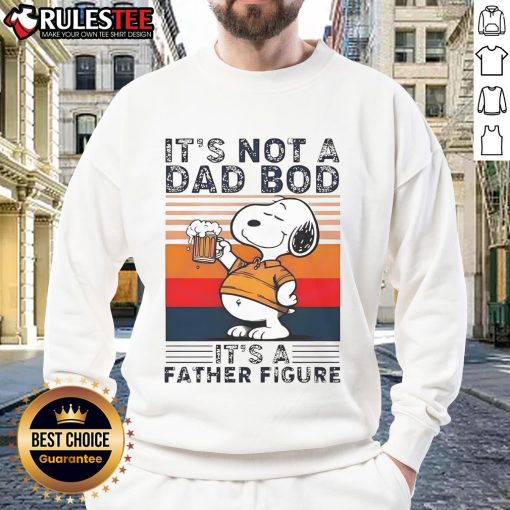 Funny Snoopy sweatshirt with 'It's Not a Dad Bod, It's a Father Figure' slogan, perfect for relaxed casual wear.