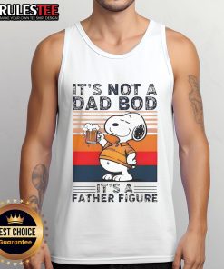 Funny Snoopy tank top with 'It's Not A Dad Bod, It's A Father Figure' design, perfect for casual wear and dad humor.