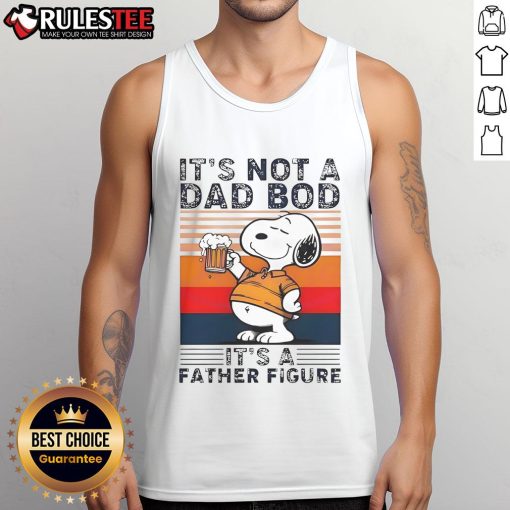 Funny Snoopy tank top with 'It's Not A Dad Bod, It's A Father Figure' design, perfect for casual wear and dad humor.