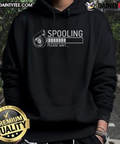 Alt Text: Funny Spooling Please Wait Turbo Charger Hoodie design with a playful graphic featuring a turbocharger and humorous text.