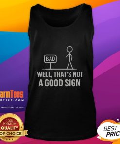 Funny stickman character with a bad sign illustration on a tank top, perfect for humor and casual wear enthusiasts.