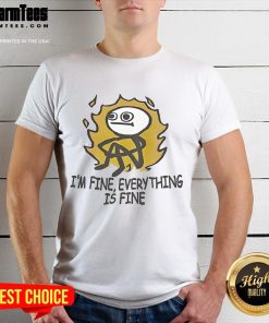Alt Text: Funny Stickman I'M Fine Everything Is Fine T-Shirt design featuring a quirky stick figure illustration.