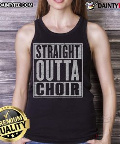 Alt Text: Funny straight outta choir music singer tank top featuring a humorous design perfect for choir lovers and musicians.