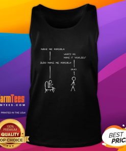Funny Sudo Make Me Popcorn Linux Stickman Programming Tank Top featuring a humorous coding graphic design.