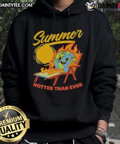 Funny summer hoodie featuring 'Burn Earth Hotter Than Ever' design, perfect for warm weather and eco-conscious humor.
