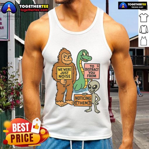 Alt Text: Funny Big Foot Loch Ness Alien Tank Top featuring quirky designs perfect for casual wear and humor lovers.