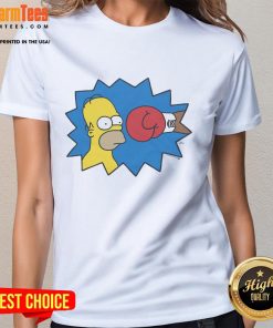 Funny The Simpsons Tatum vs Simpson Payback ladies tee featuring vibrant graphics and playful design.