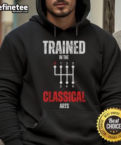 Funny hoodie featuring a manual transmission car design, perfect for classical arts enthusiasts and car lovers.