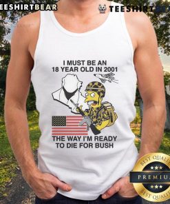 Alt Text: Funyn The Simpson I Must Be An 18-Year-Old in 2001 wearing a Bush tank top, showcasing vintage pop culture fashion.