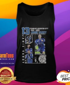 Jamie Vardy thank you tank top celebrating 13 years at Leicester City (2012-2025) - a tribute to unforgettable memories.