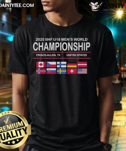 Good 2025 IIHF U18 Men's World Championship T-Shirt featuring bold graphics and vibrant colors for hockey fans.