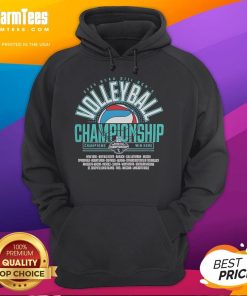 Good 2025 NCAA D3 Men's Volleyball Championship hoodie featuring team logos and vibrant colors for fans and players.