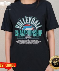 Good 2025 NCAA D3 Men's Volleyball Championship ladies tee featuring team colors and logo, perfect for fans and supporters.