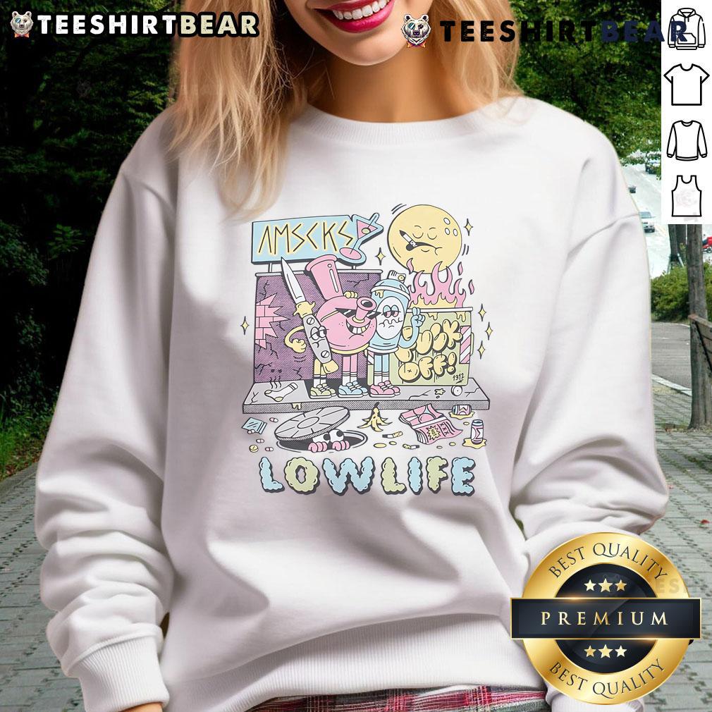 Good American Socks Low Life Sweatshirt Good American Socks Low Life Sweatshirt featuring a stylish design, perfect for casual wear and street fashion enthusiasts.