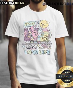 Good American Socks Low Life T-Shirt in stylish black, featuring a trendy graphic design and comfortable fit for casual wear.