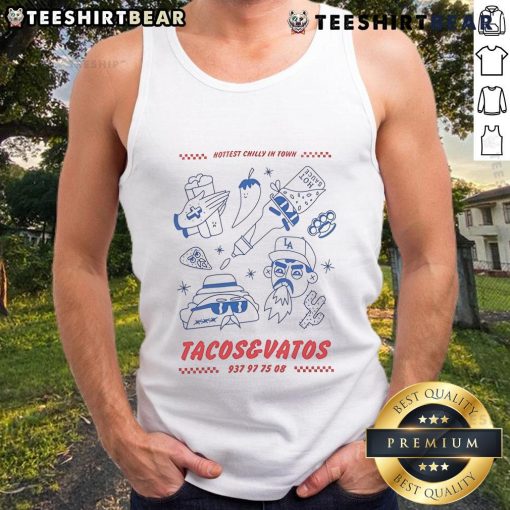 Good American Socks Tacos Vatos hottest chili in town tank top featuring vibrant design and stylish fit for taco lovers.
