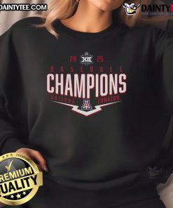Arizona Wildcats 2025 Big 12 Baseball Conference Tournament Champions sweatshirt, showcasing team pride and playoff spirit.