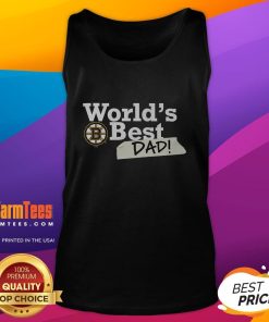 Good Boston Bruins World's Best Dad tank top featuring team colors and logo, perfect for sports-loving fathers.