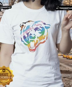 Good Chicago Bears Logo Pride Ladies Tee featuring vibrant colors and a stylish design for fans.