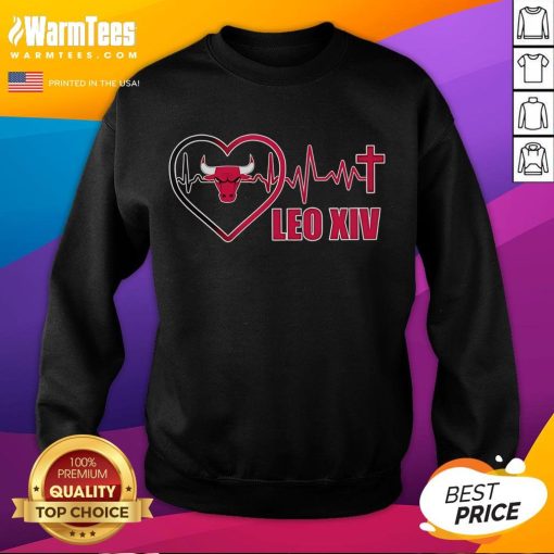 Good Chicago Bulls Pope Leo XIV Heartbeat Sweatshirt featuring vibrant graphics and a stylish design for fans.